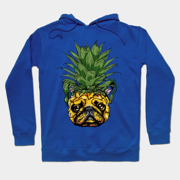 Pineapple French Bulldog Hoodie by huebucket